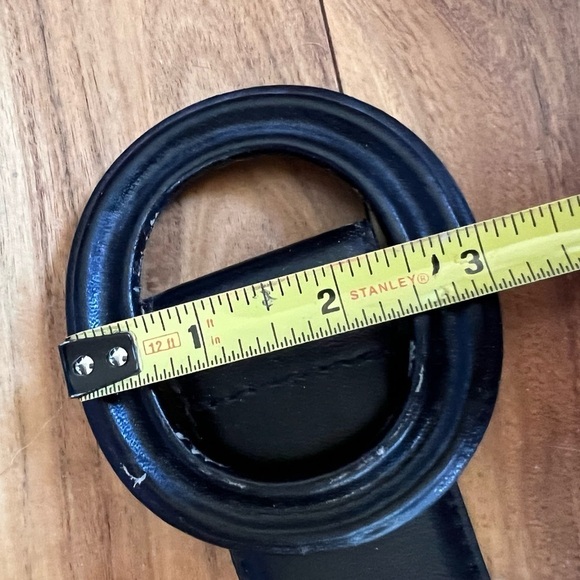 Worthington Vintage Wide Black Leather Belt Retro Statement - Picture 10 of 10